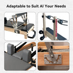 Oak Pilates Reformer adjustable features