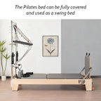 Professional Pilates Reformer with Tower – Rubberwood & 14-Spring Resistance System