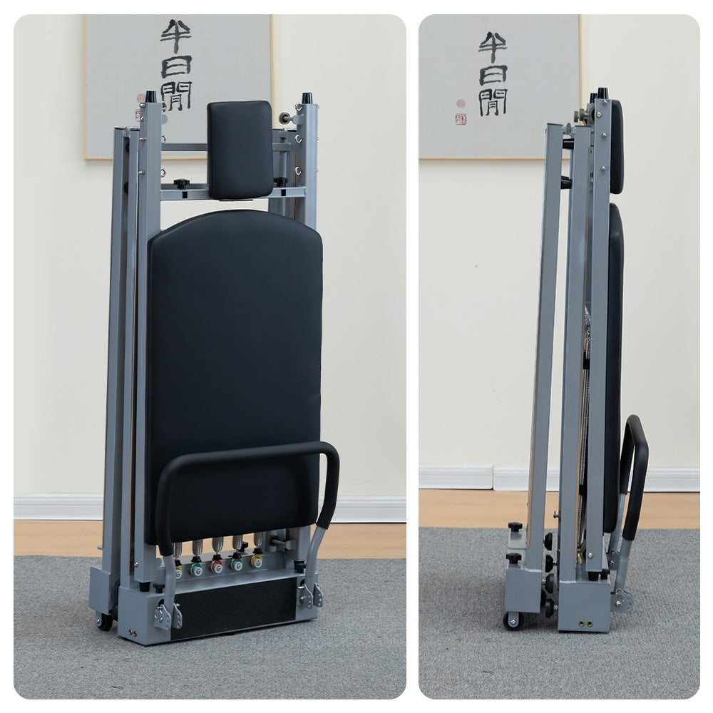Foldable Carbon-Steel Pilates Reformer – Compact & Strong