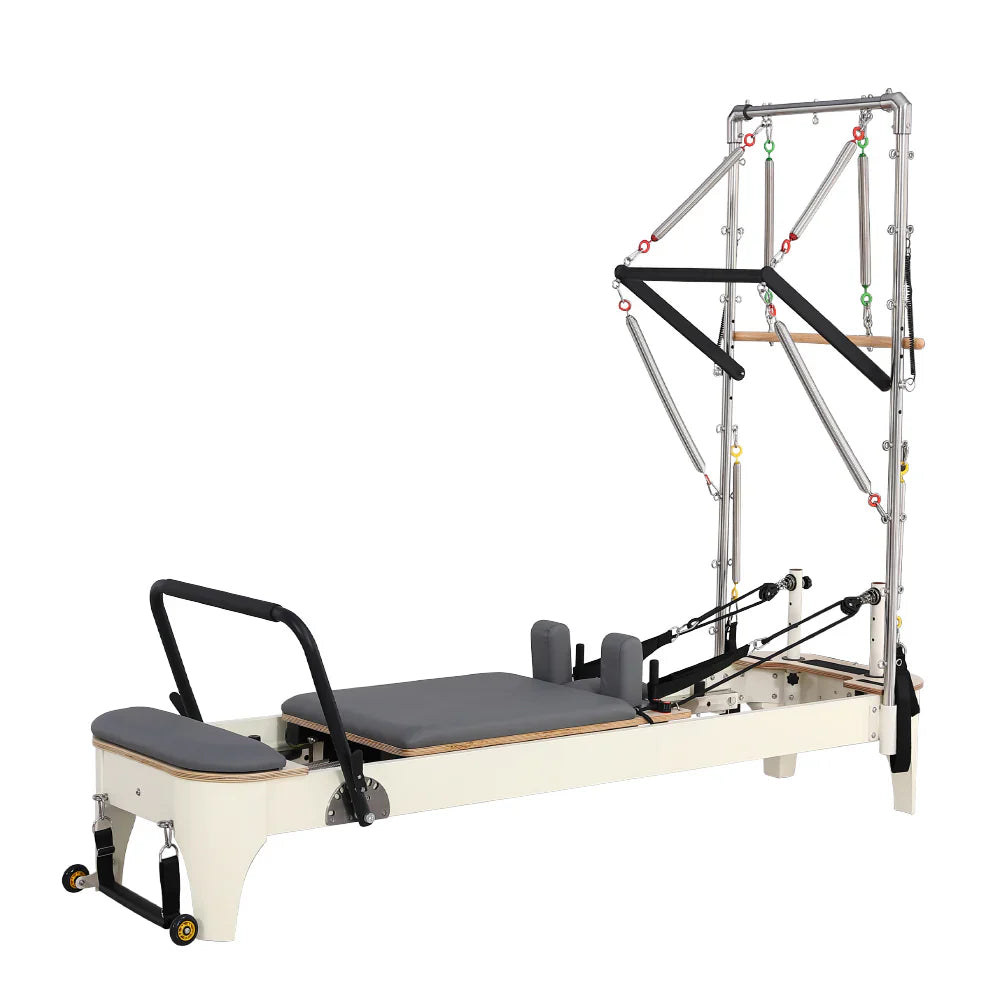 Professional Pilates Reformer with Half Trapeze Table - Grey