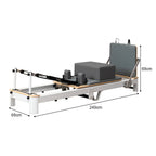 Foldable Aluminum Reformer Pilates Bed with 6-Spring Resistance & PU Leather Cushion
