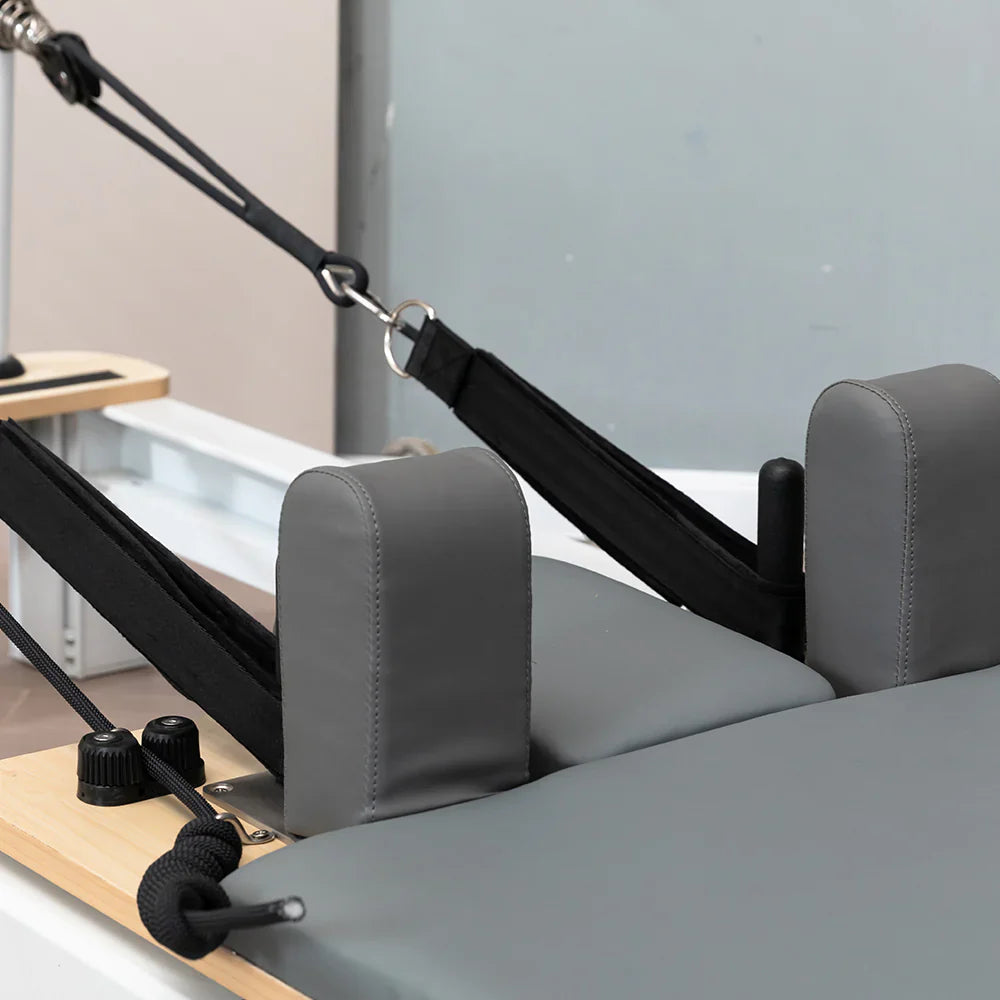 Foldable Aluminum Reformer Pilates Bed with 6-Spring Resistance & PU Leather Cushion