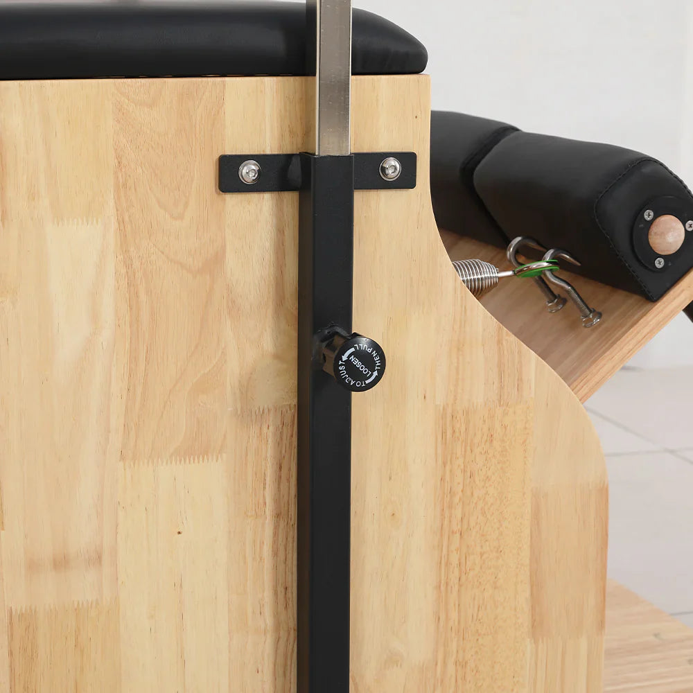 Wooden Pilates Chair – Compact Dual Handle Wunda Chair with Rubberwood Frame