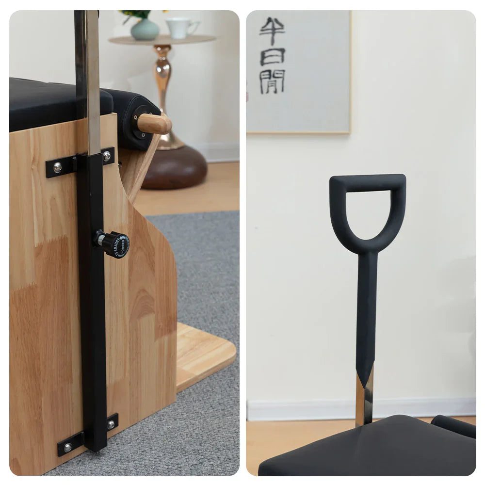 Wooden Pilates Chair – Compact Dual Handle Wunda Chair with Rubberwood Frame