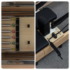 Oak Pilates Reformer colour-coded spring resistance