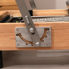 Oak Pilates Reformer frame hardware detail